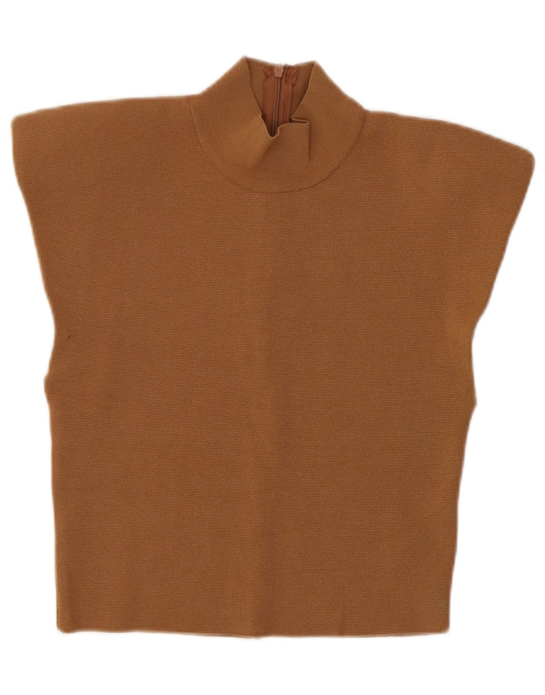 Top corto in camicetta corta da donna Zara UK 8 piccolo in viscosa marrone
