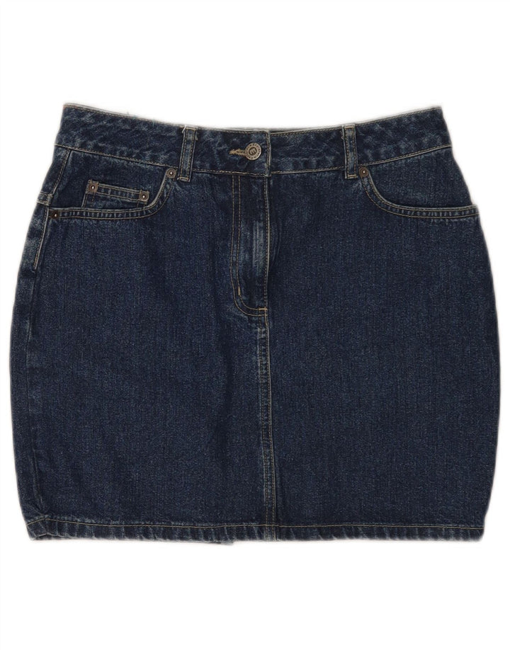 Mini gonna in denim da donna Explorer UK 10 piccola W28 cotone blu