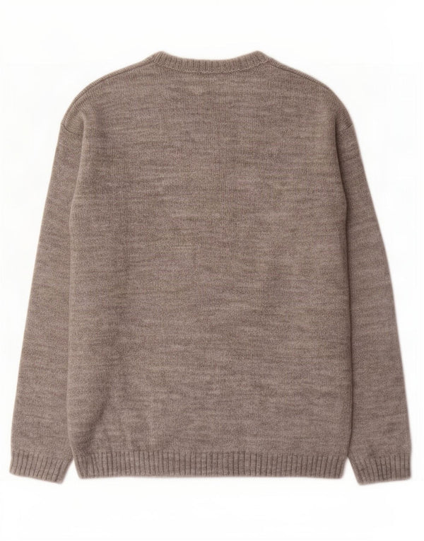 Maglione da donna con scollo a barca con grafica Benetton UK 12 Grigio medio