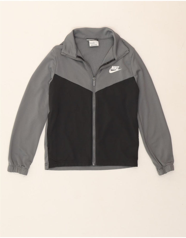 Giacca da tuta da ragazzo Nike, 8-9 anni, piccola, in poliestere color block grigio