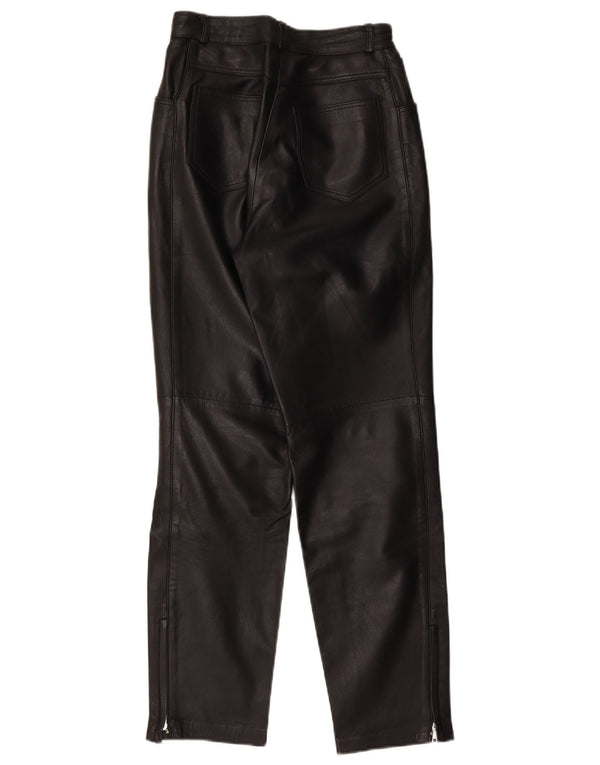 Pantaloni Dritti Moto Donna Vintage IT 38 XS W27 L30 Nero