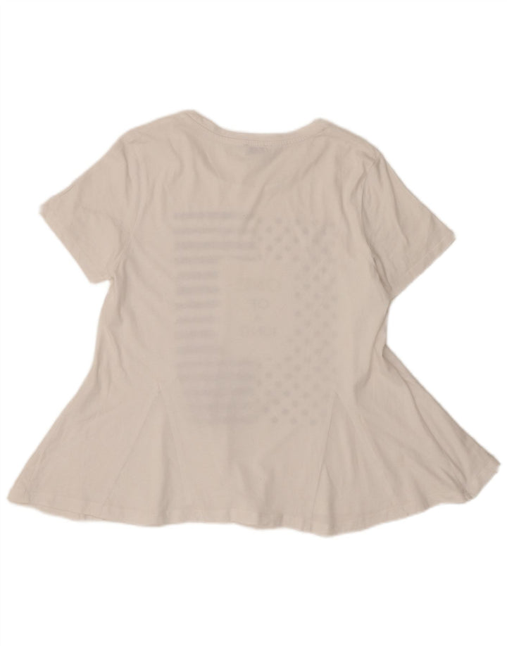Liu Jo Donna Milano Graphic Camicetta Top UK 12 Medio Bianco