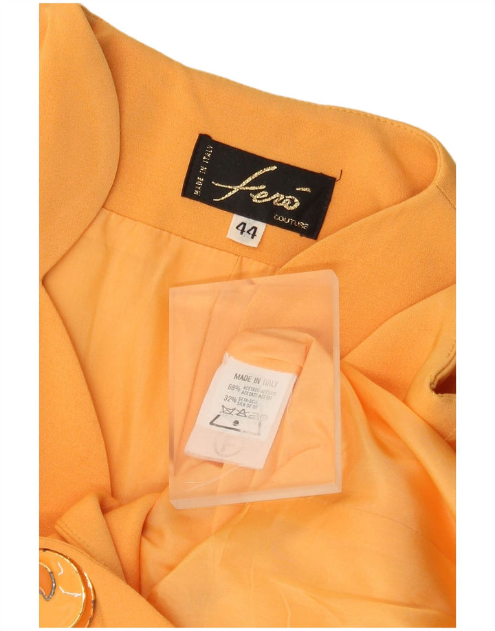 Giacca blazer vintage da donna a 1 bottone IT 44 acetato arancione medio