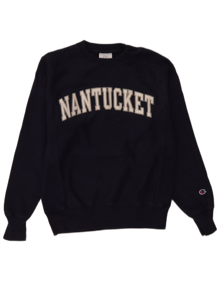 Felpa grafica Champion Nantucket da uomo, piccola, in cotone blu navy