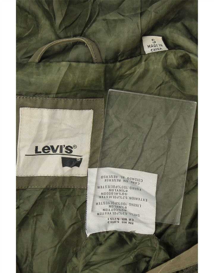 LEVI'S Womens Hooded Windbreaker Jacket UK 10 Small Green Polyester Vintage Levi's and Second-Hand Levi's from Messina Hembry 