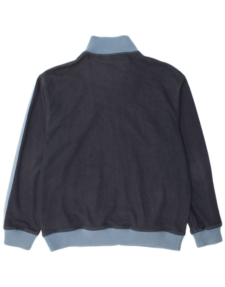 ELLESSE Mens Tracksuit Top Jacket XL Navy Blue Colourblock Cotton