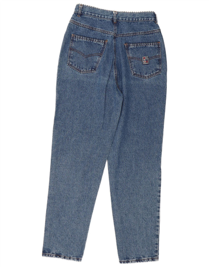 Jeans vintage da donna affusolati a vita alta W32 L30 in cotone blu