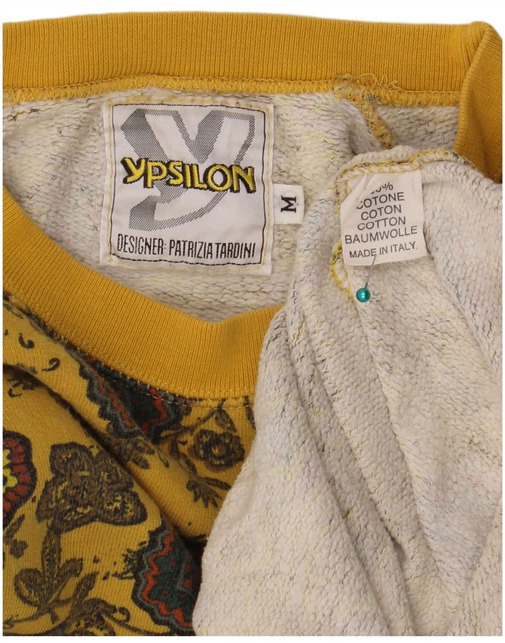 PATRIZIA DINI Felpa da donna Maglione UK 14 Medio Giallo floreale