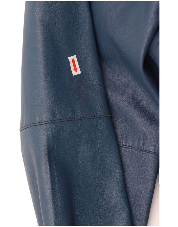 Giacca in pelle militare da uomo VINTAGE IT 52 XL in pelle blu