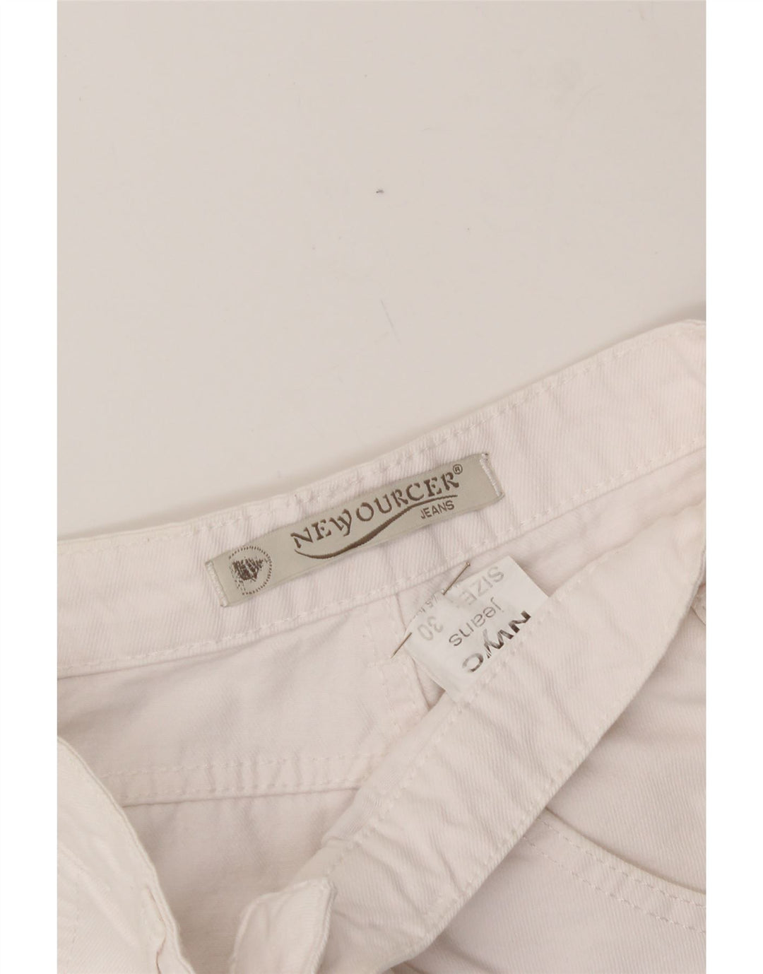 VINTAGE Mens Denim Shorts W30 Medium White Cotton Vintage Vintage and Second-Hand Vintage from Messina Hembry 