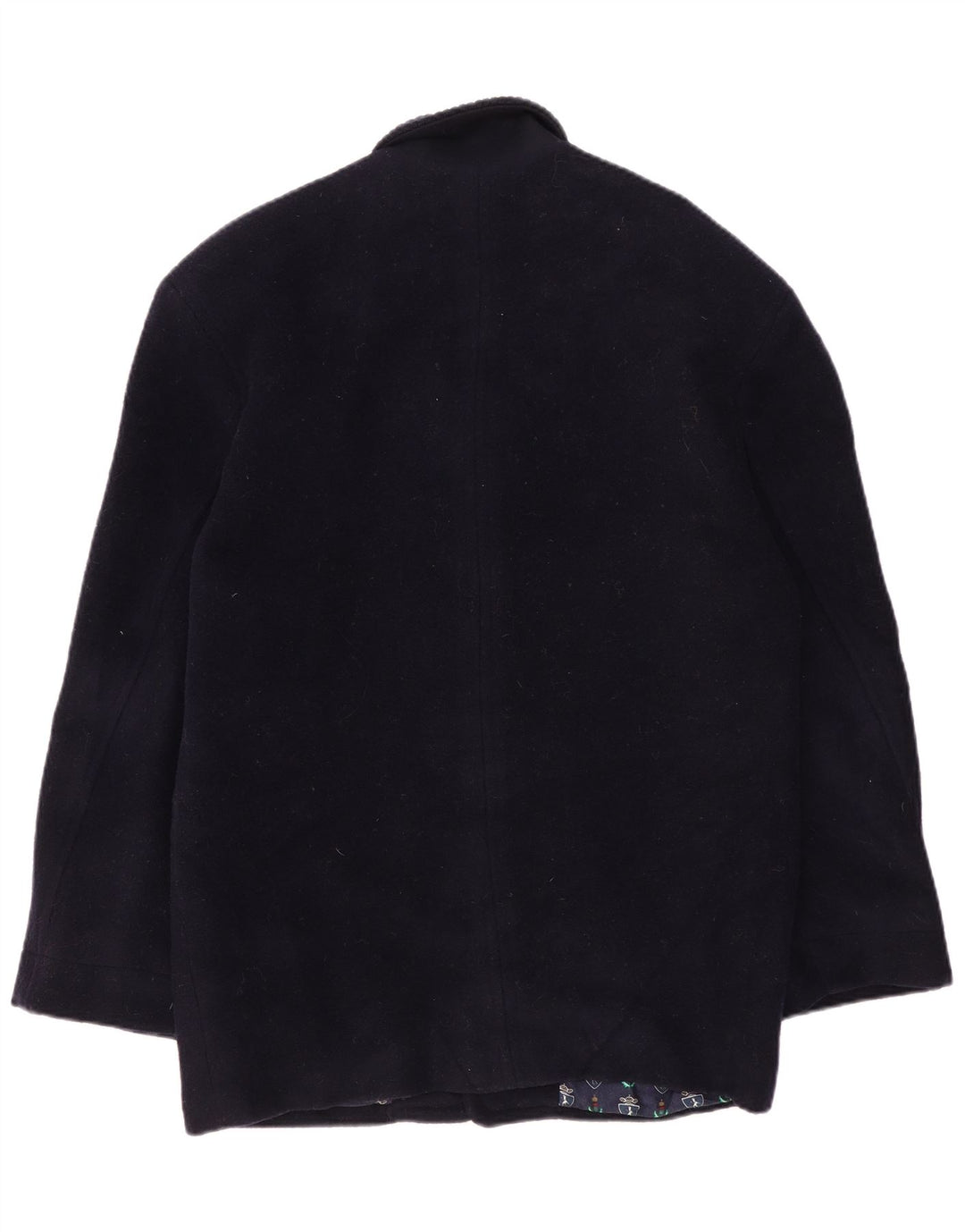 Soprabito vintage da uomo UK 36 piccolo in lana vergine blu navy