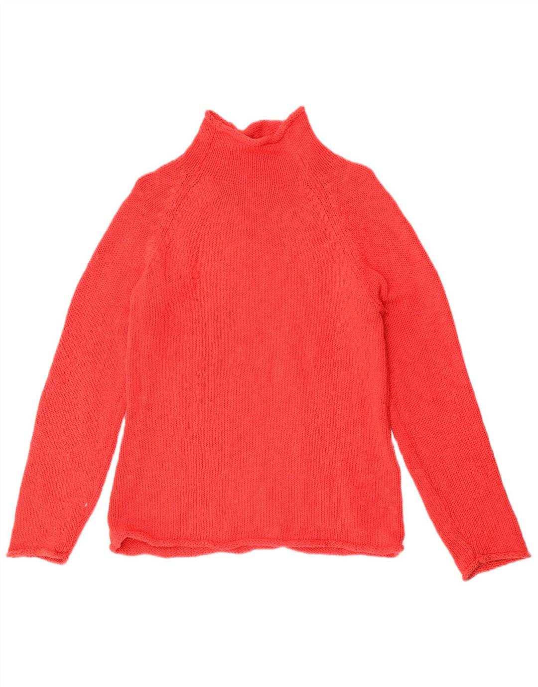 Maglione maglione da donna con collo alto L.L.Bean UK 12 Cotone rosso medio