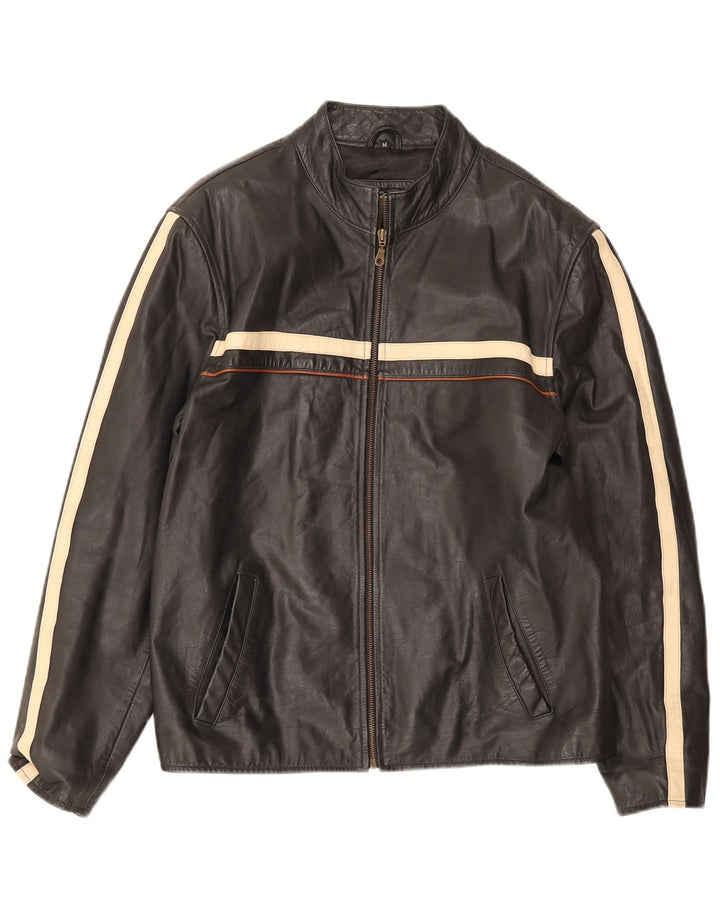 Giacca in pelle da uomo Lee Cooper UK 38 media a righe nere