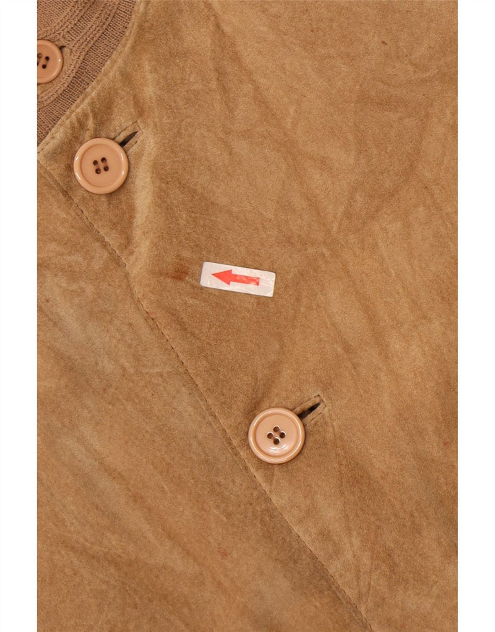 Giubbotto bomber in pelle scamosciata vintage da uomo EU 48 in pelle beige media