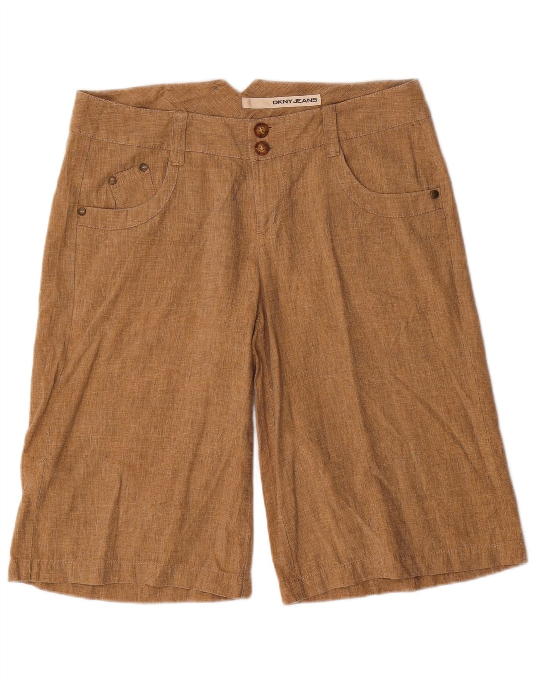 Pantaloncini casual da donna DKNY US 10 Large W34 Lino marrone