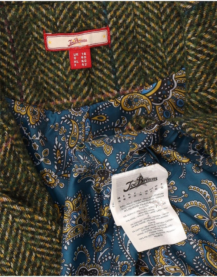 Giacca blazer a 5 bottoni da donna Joe Browns UK 14 grande pied de poule verde