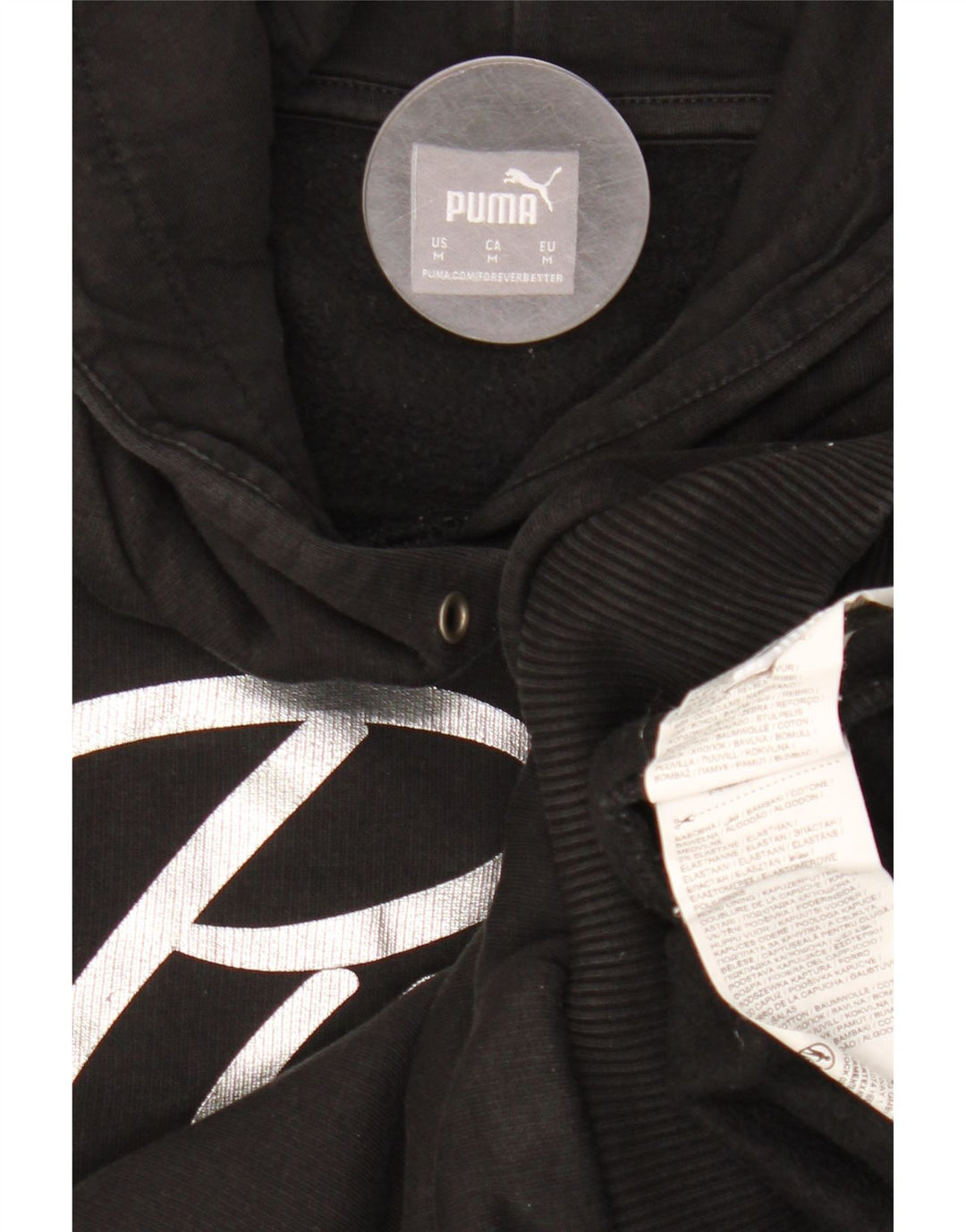 Felpa con cappuccio grafica da donna PUMA UK 14 cotone nero medio
