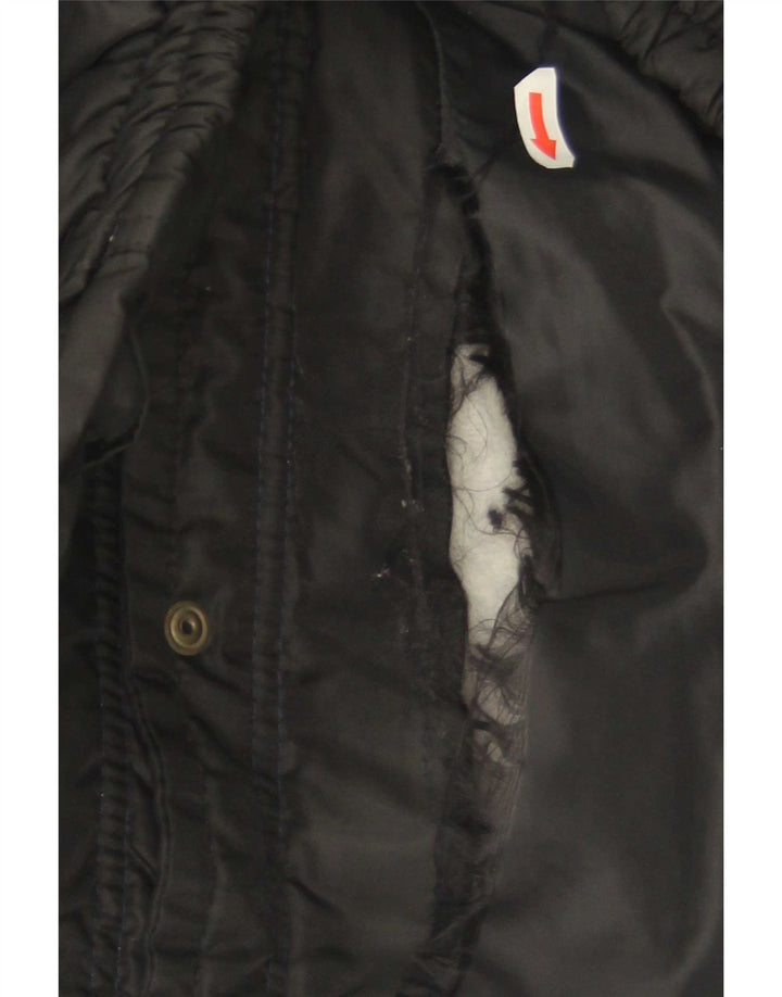 Gilet imbottito da uomo vintage UK 38 medio poliestere nero