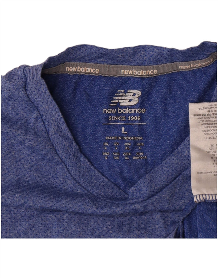 T-shirt da uomo New Balance Top grande in poliestere blu