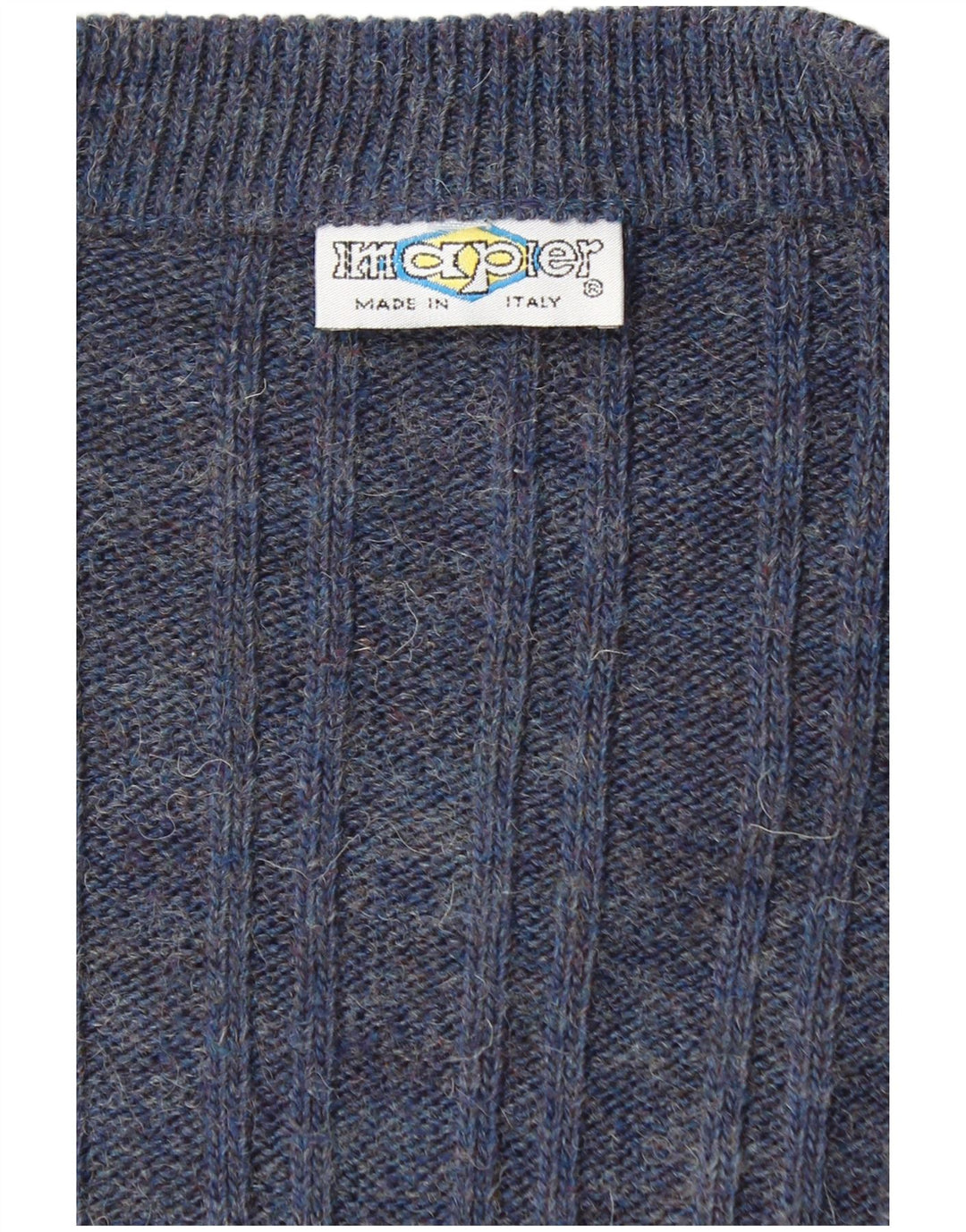 Maglione cardigan da uomo Imapier grande blu navy screziato