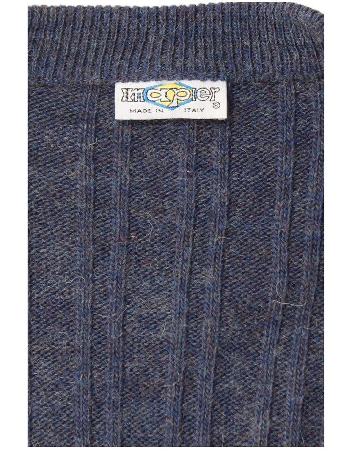 Maglione cardigan da uomo Imapier grande blu navy screziato
