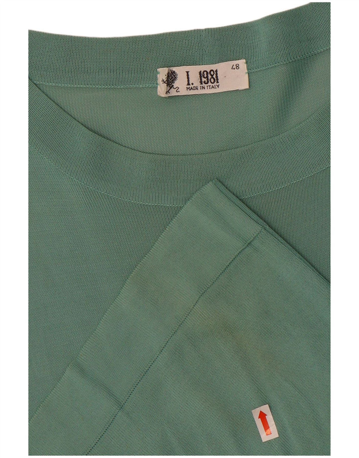 T-shirt vintage da uomo Top IT 48 Viscosa verde medio