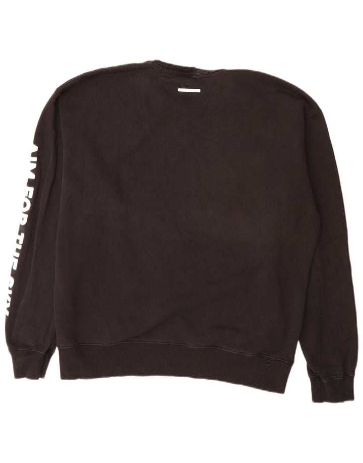 Felpa con grafica Zara da uomo, grande, in cotone nero