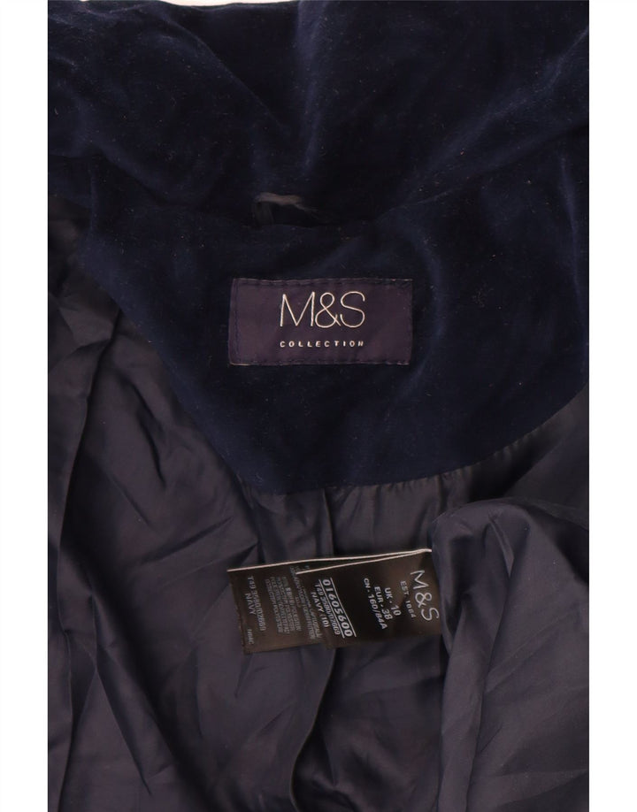 Giacca imbottita oversize in velluto da donna Marks & Spencer UK 10 Small Blu Navy