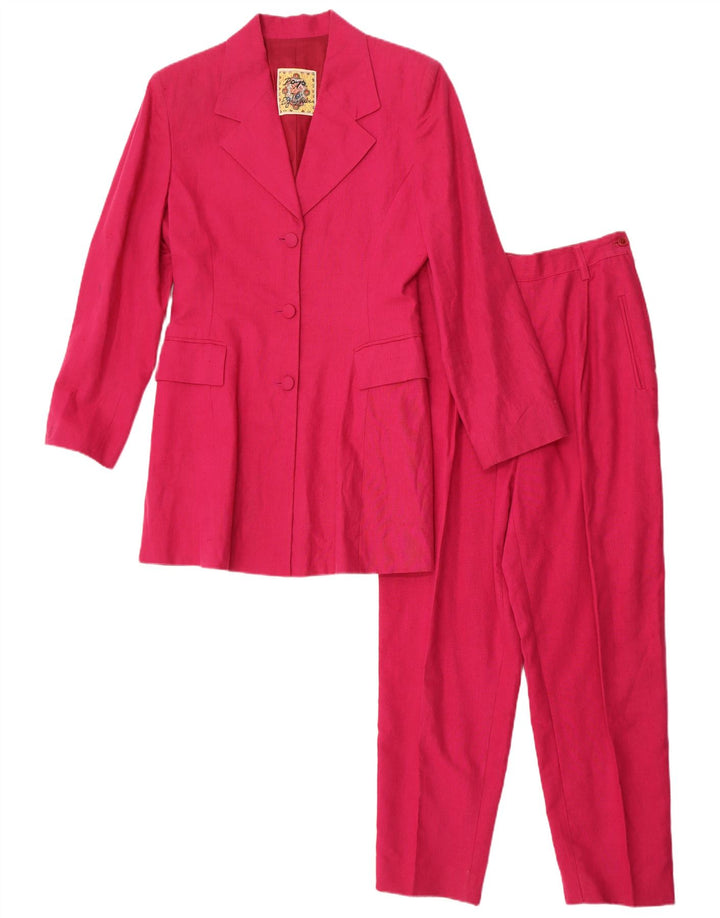 POP 84 Abito da donna a 3 bottoni e 2 pezzi, piccolo W24 L26 in lino rosa