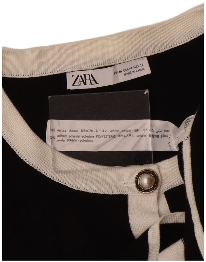 Maglione cardigan da donna Zara UK 12 poliestere nero medio