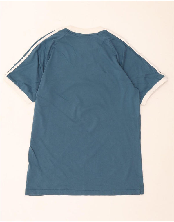 T-shirt da uomo Adidas Top in cotone color block blu medio