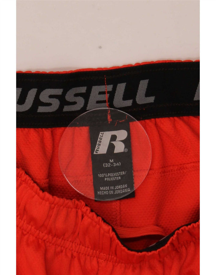 Pantaloncini sportivi da uomo Russell Athletic, poliestere color block rosso medio