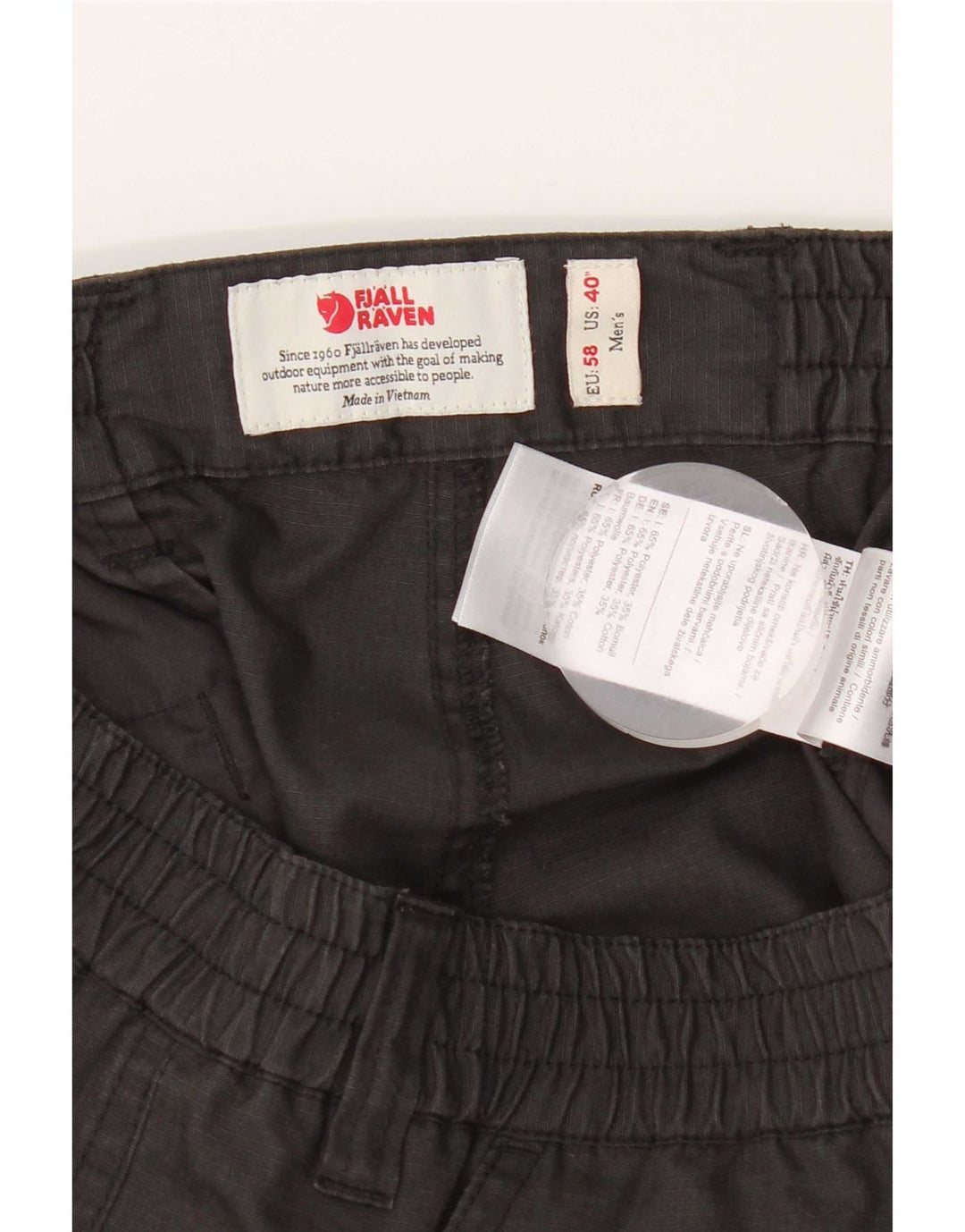 Pantaloncini cargo da uomo Fjall Raven W40 XL poliestere grigio