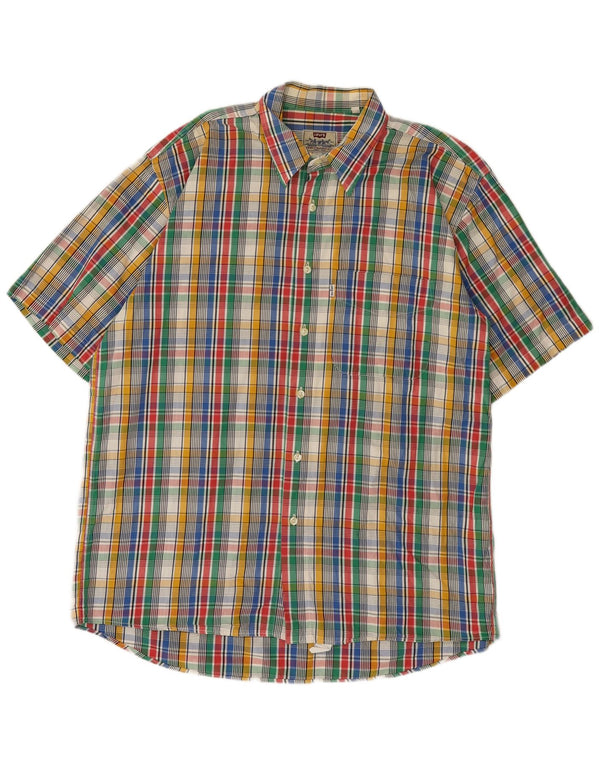 Camicia a maniche corte da uomo Levi's XL in cotone a quadri multicolore