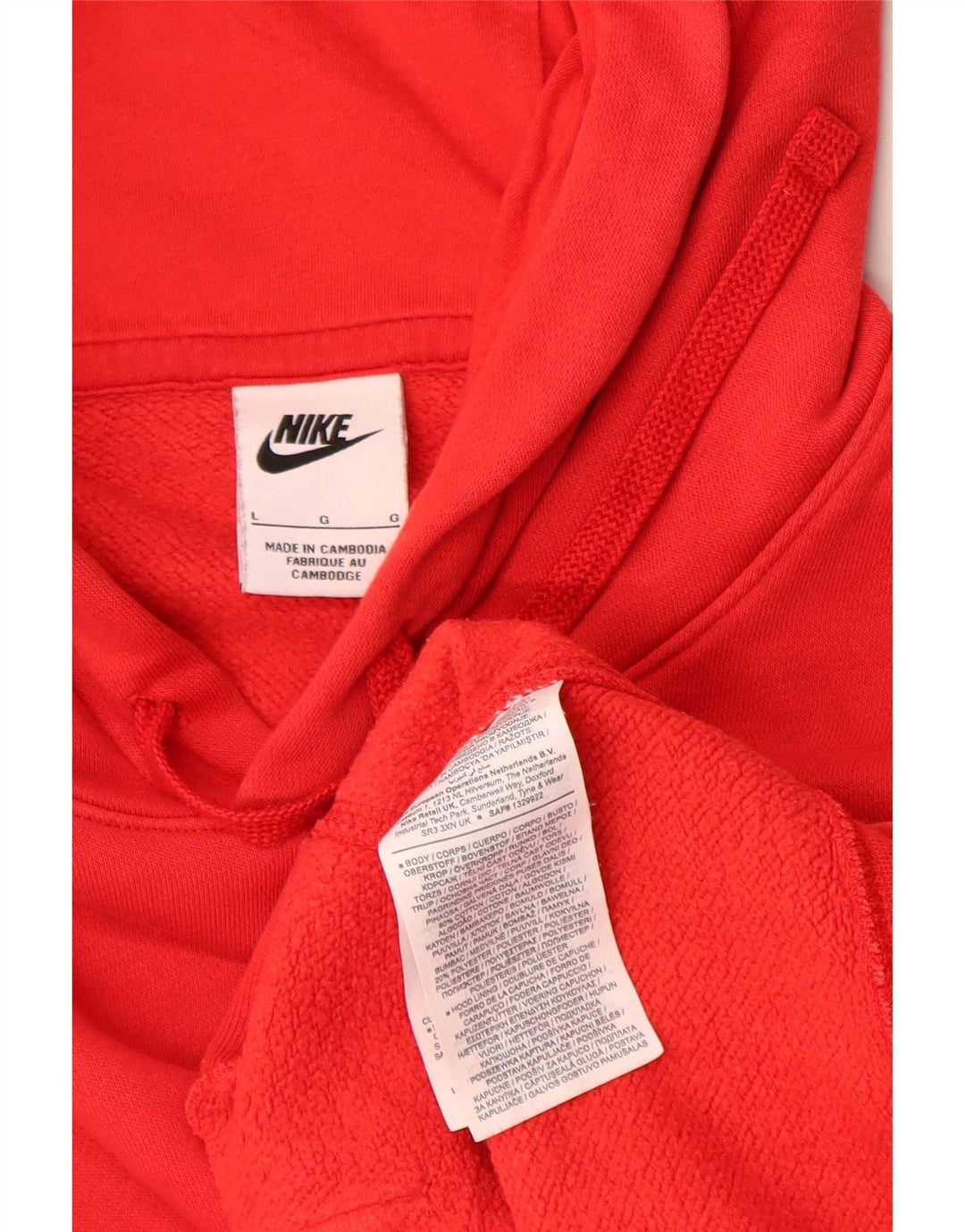 Felpa con cappuccio da uomo Nike Large rossa in cotone