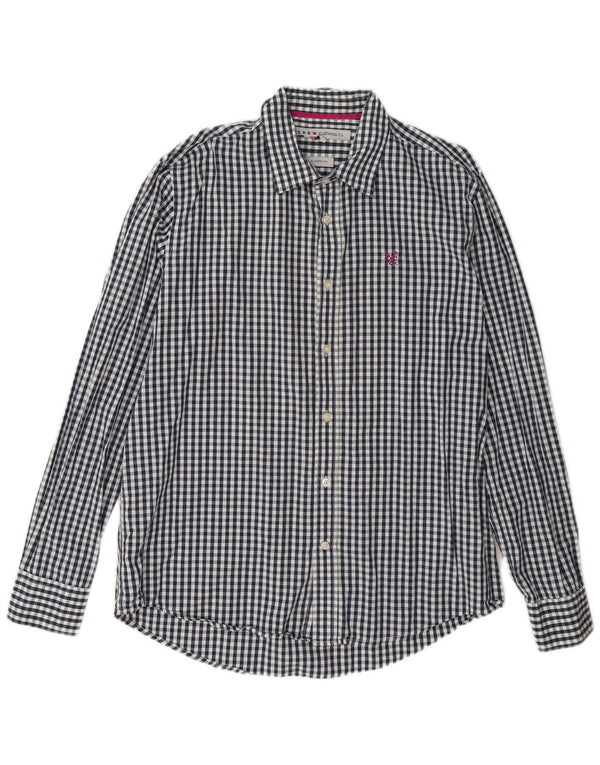 Crew Clothing Camicia da uomo dalla vestibilità classica, grande in cotone a quadretti blu