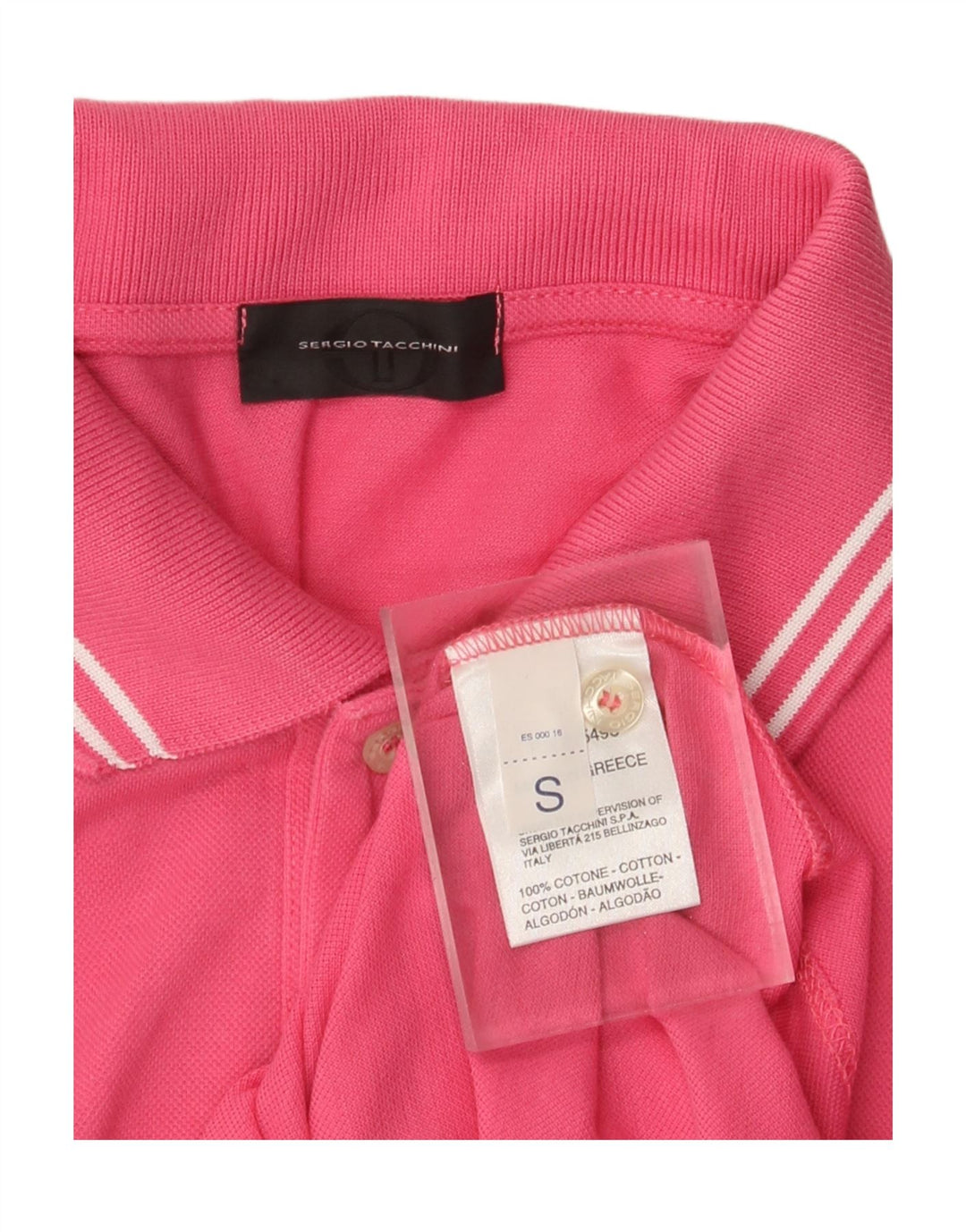 Polo Sergio Tacchini da uomo a manica lunga piccola in cotone rosa