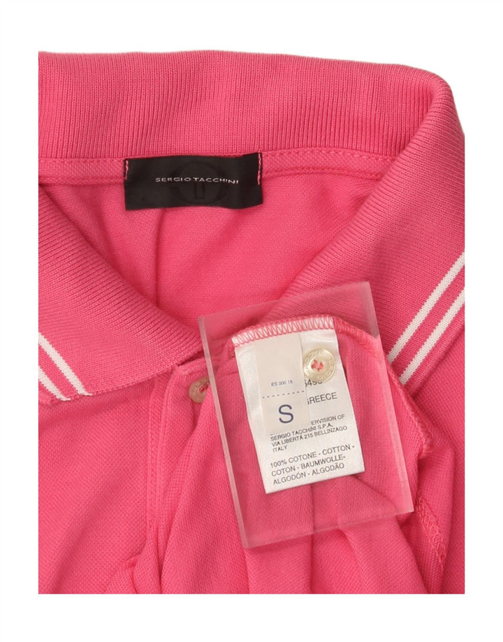 Polo Sergio Tacchini da uomo a manica lunga piccola in cotone rosa