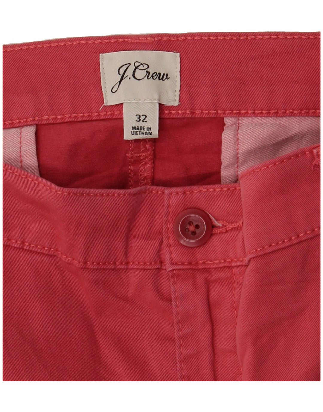 J. CREW Mens Slim Chino Trousers W32 L26 Red Cotton Vintage J. Crew and Second-Hand J. Crew from Messina Hembry 
