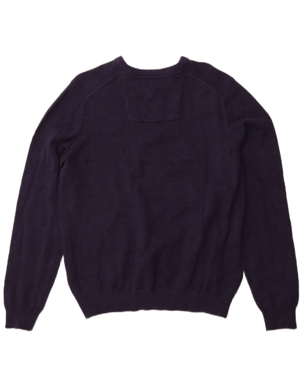 Maglione da uomo con scollo a V IZOD grande in cotone blu navy