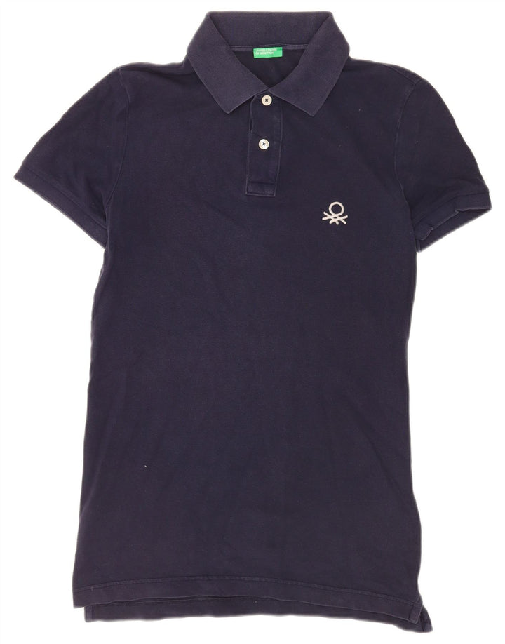 Polo Uomo Benetton Media Cotone Blu Navy
