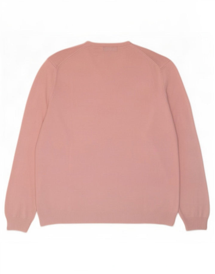 Maglione Zara da uomo con scollo a V grande rosa