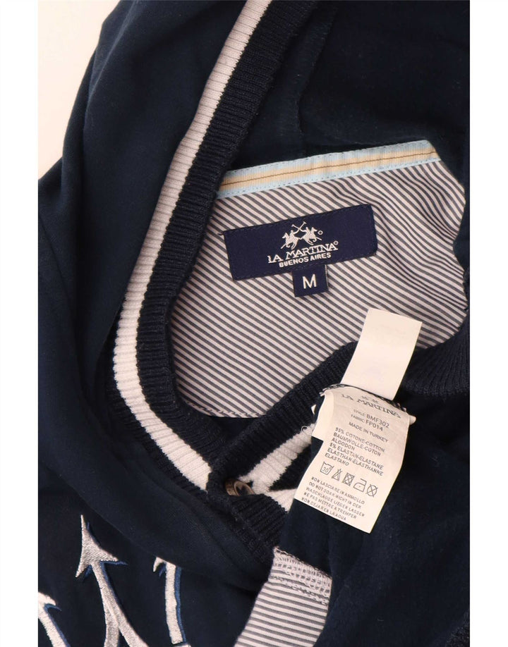 Maglione cardigan grafico da uomo La Martina Colorblock medio blu navy