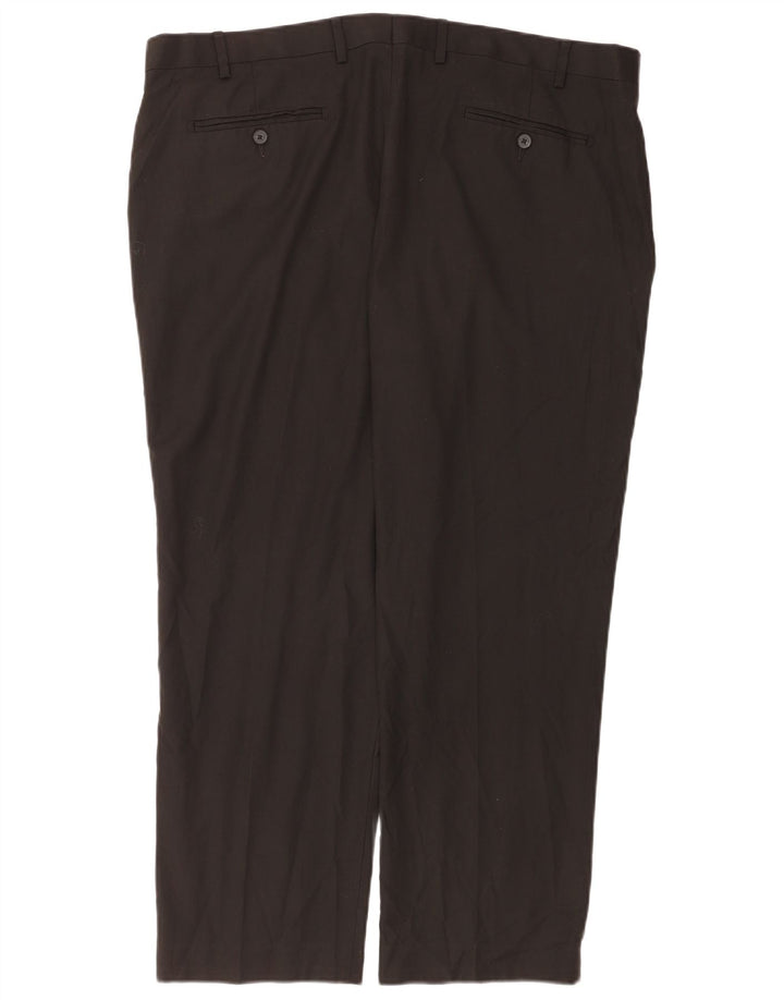Pantaloni da abito dritti da uomo Marks & Spencer vestibilità regolare W42 L29 neri