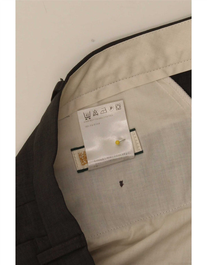 Pantaloni casual con pegging da uomo Marks & Spencer W40 L29 poliestere grigio