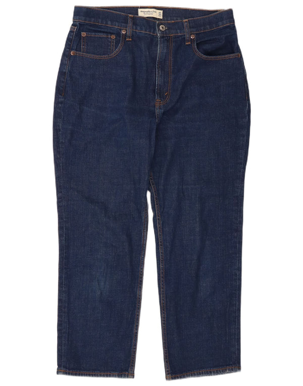 Jeans corti da donna Abercrombie & Fitch US 10 Large W30 L24 Blu navy