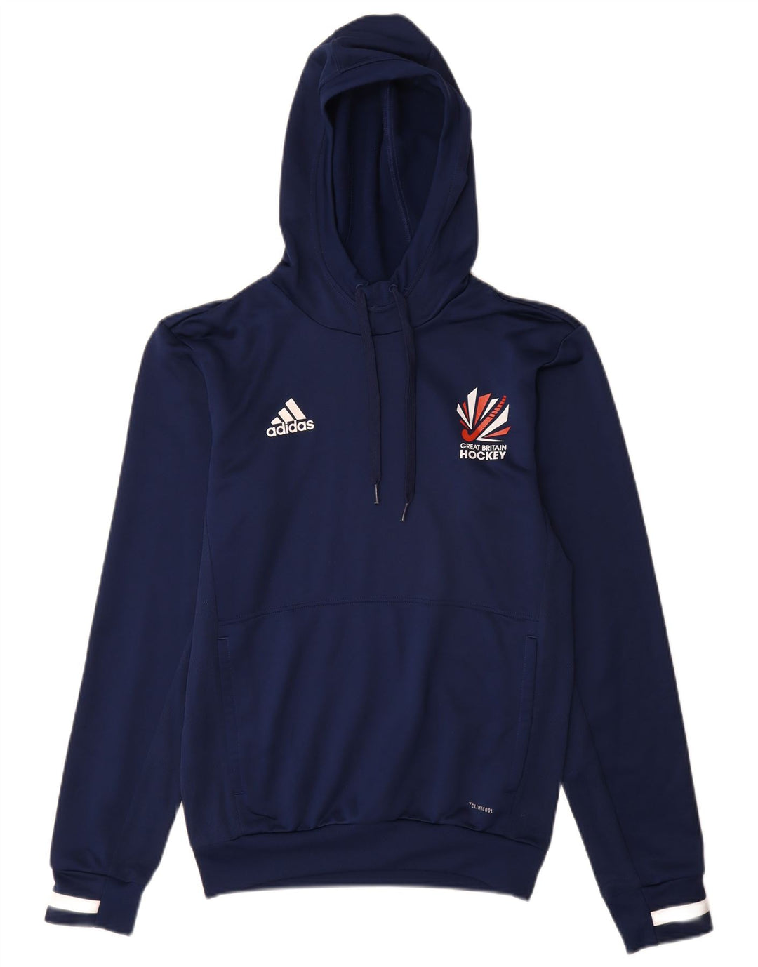 Felpa con cappuccio da uomo Adidas Great Britain XS in poliestere blu navy