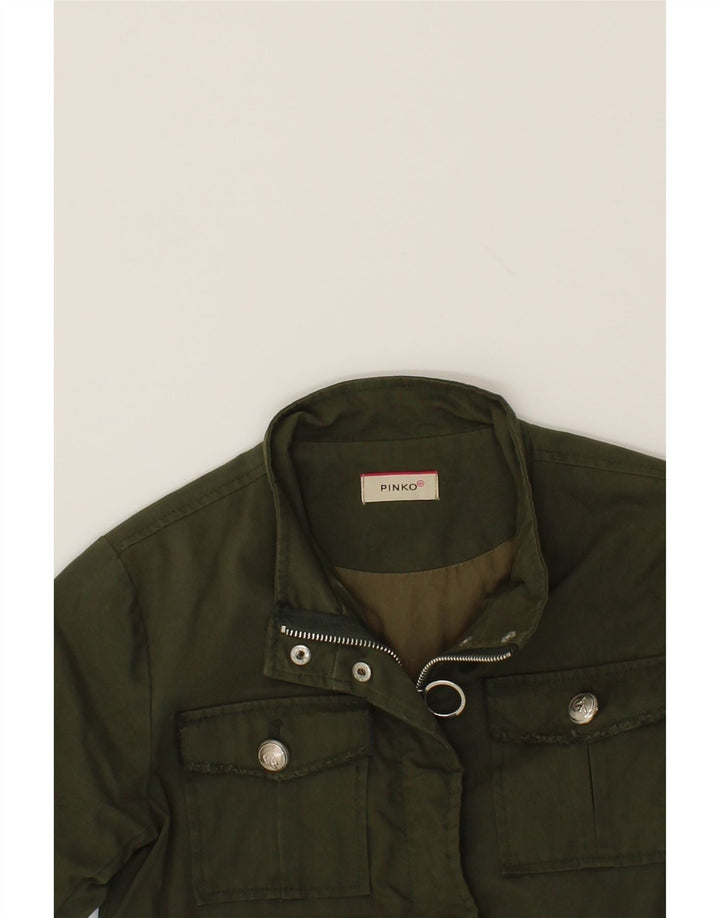 PINKO Girls Graphic Utility Jacket 7-8 Years Green Cotton Vintage Pinko and Second-Hand Pinko from Messina Hembry 