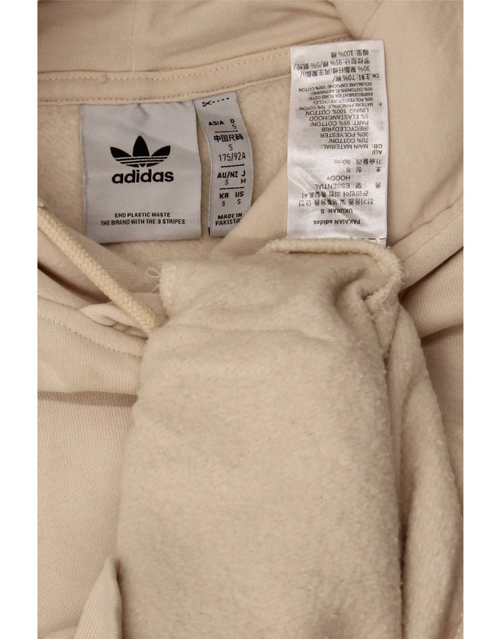 Felpa con cappuccio da uomo Adidas piccola in cotone beige