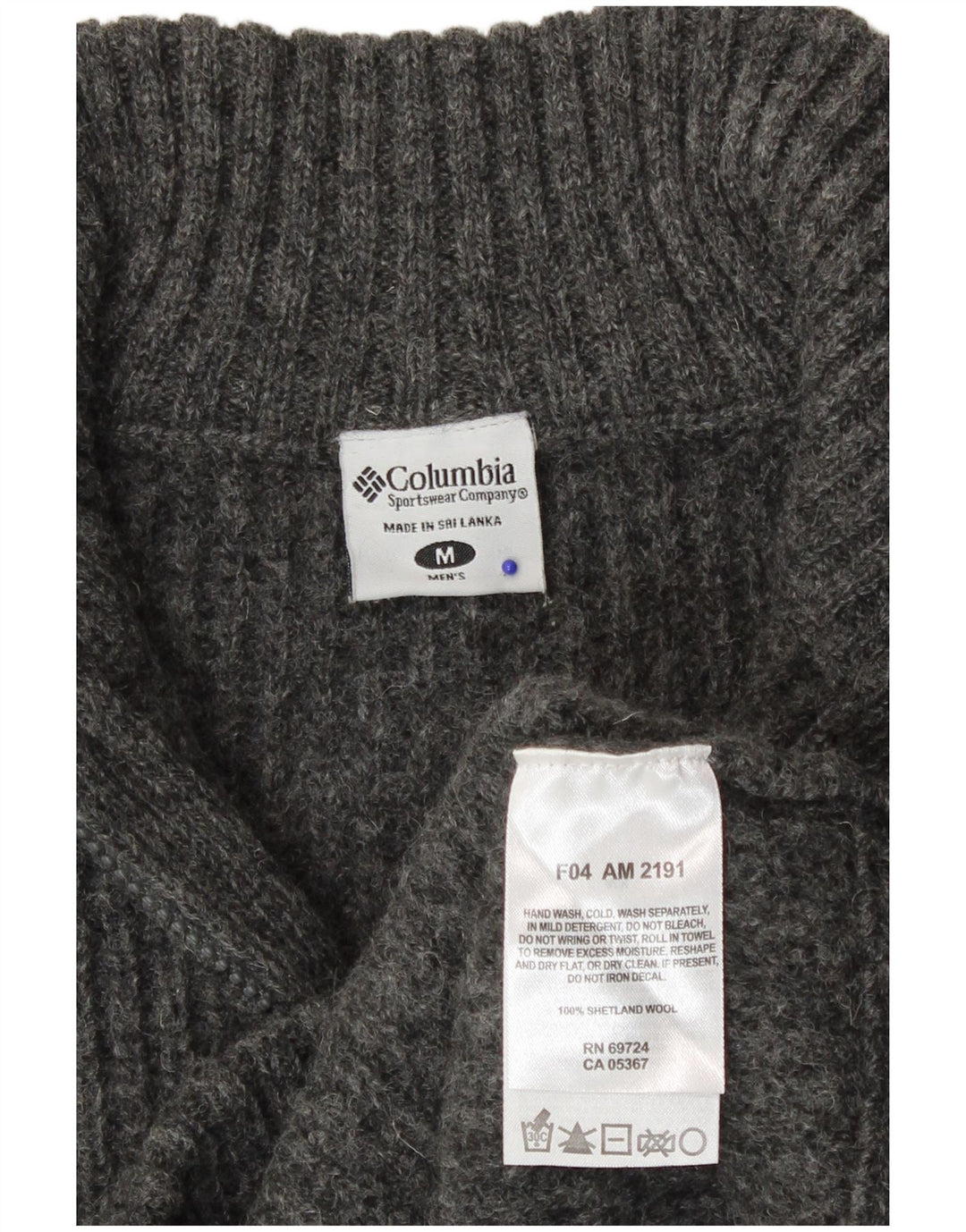 Maglione Columbia da uomo con zip e collo in lana grigio medio